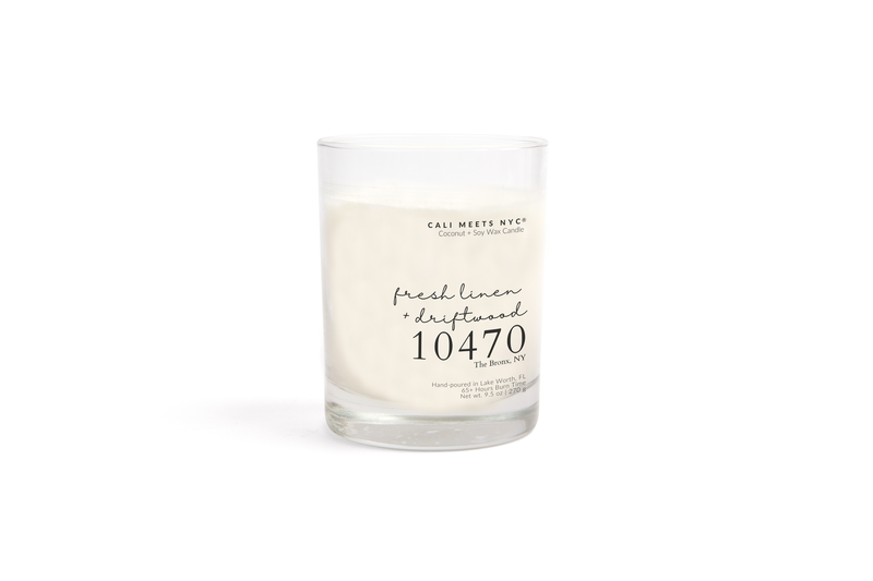 10470, Fresh Linen + Driftwood Coconut Soy Candle