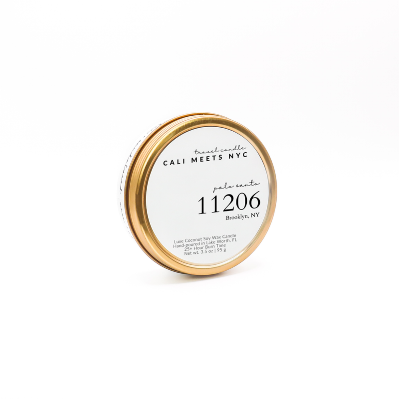 11206, Palo Santo Coconut Soy Candle Tin - Cali Meets NYC