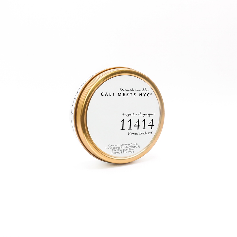 11414, Sugared Yuzu Coconut Soy Candle Tin - Cali Meets NYC