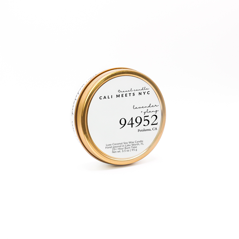 94952, Lavender + Ylang Coconut Soy Candle Tin - Cali Meets NYC