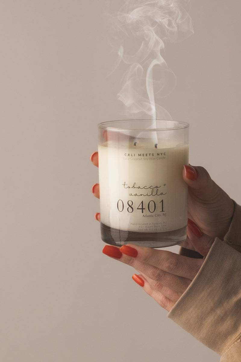 Custom Zip-Code Coconut Soy Candle - Cali Meets NYC