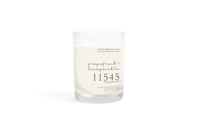 11545, Grapefruit + Honeysuckle Coconut Soy Candle - Cali Meets NYC