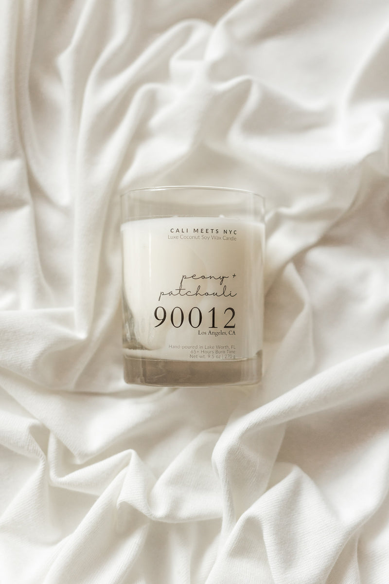 Custom Zip-Code Coconut Soy Candle - Cali Meets NYC