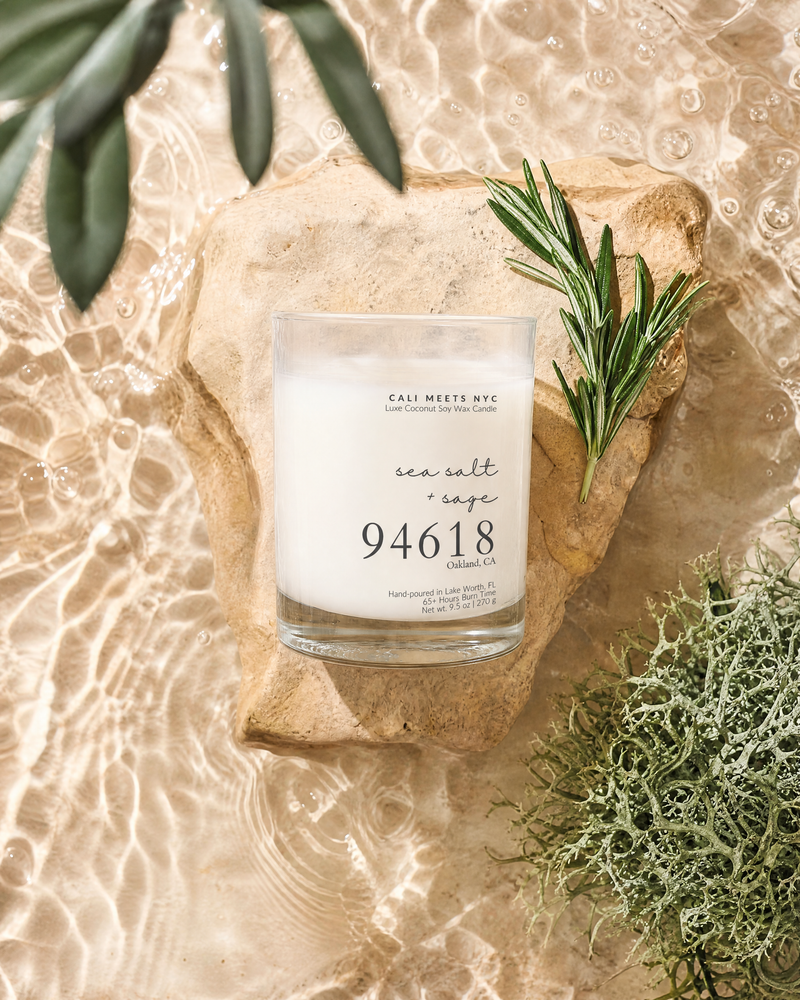 94618, Sea Salt + Sage Coconut Soy Candle