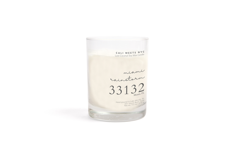 33132, Miami Rainstorm Coconut Soy Candle - Cali Meets NYC