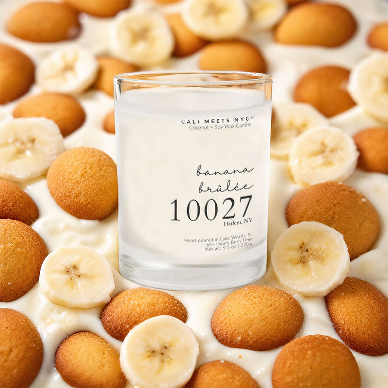 10027, Banana Brûlée Coconut Soy Candle - Cali Meets NYC