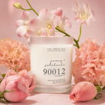 90012, Peony + Patchouli Coconut Soy Candle - Cali Meets NYC