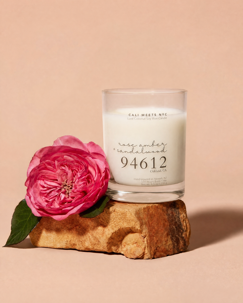 94612, Rose Amber + Sandalwood Coconut Soy Candle