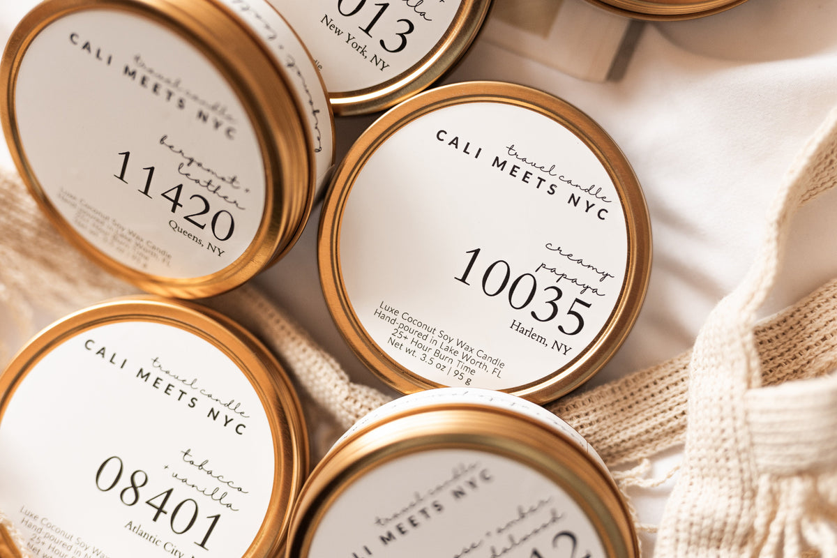 10035, Creamy Papaya Coconut Soy Candle Tin - Cali Meets NYC