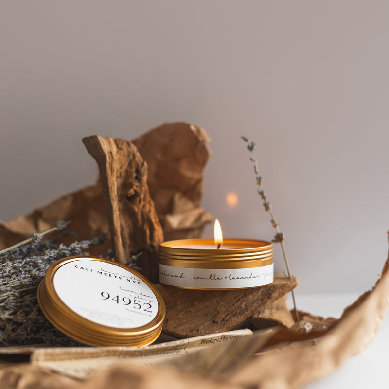 Custom Zip-Code Coconut Soy Candle Tin - Cali Meets NYC