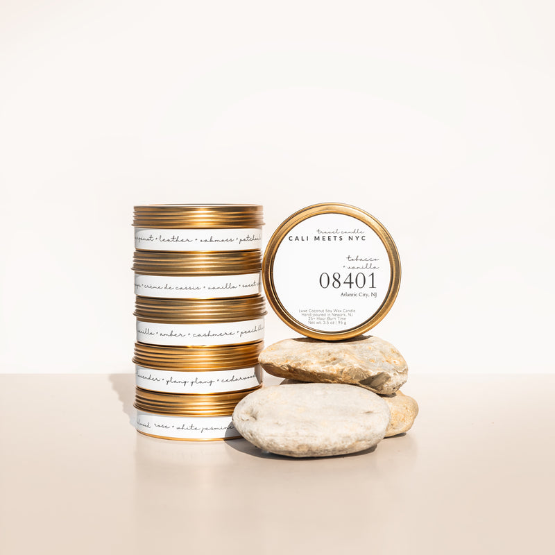 Custom Zip-Code Coconut Soy Candle Tin - Cali Meets NYC