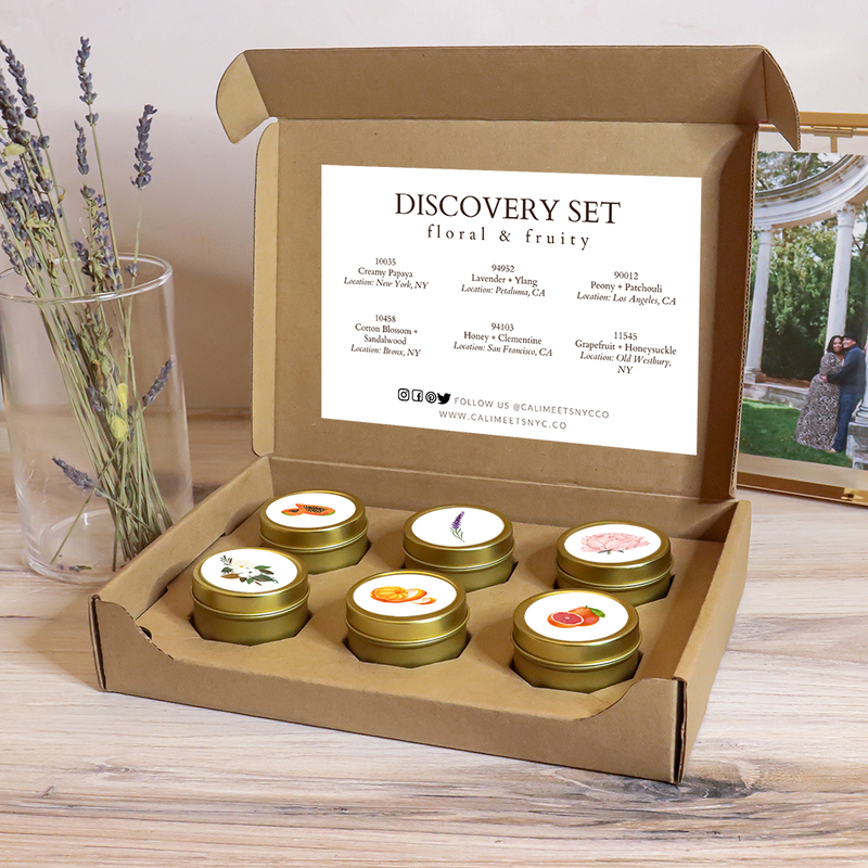 Floral + Fruity Discovery Candle Tin Gift Set - Cali Meets NYC